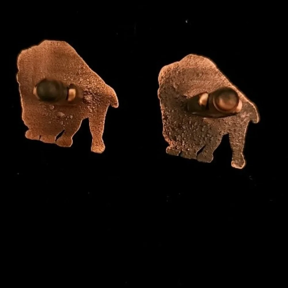 Vintage Copper Buffalo Cuff Links